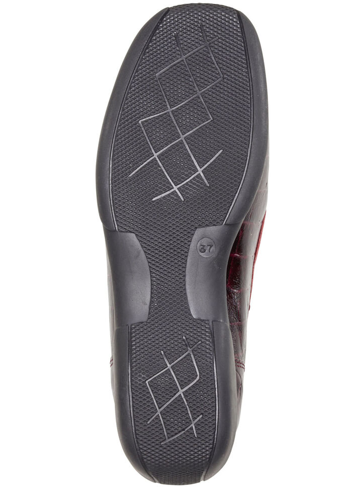 ELENA EDEN mocassinpantoffels van chevreauleer met krokodillenreli&euml;f BORDEAUX