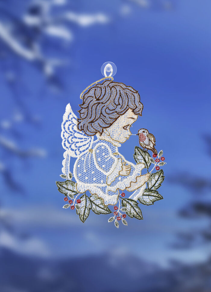 Raamafbeelding met engelenmotief van echt Plauenkant 