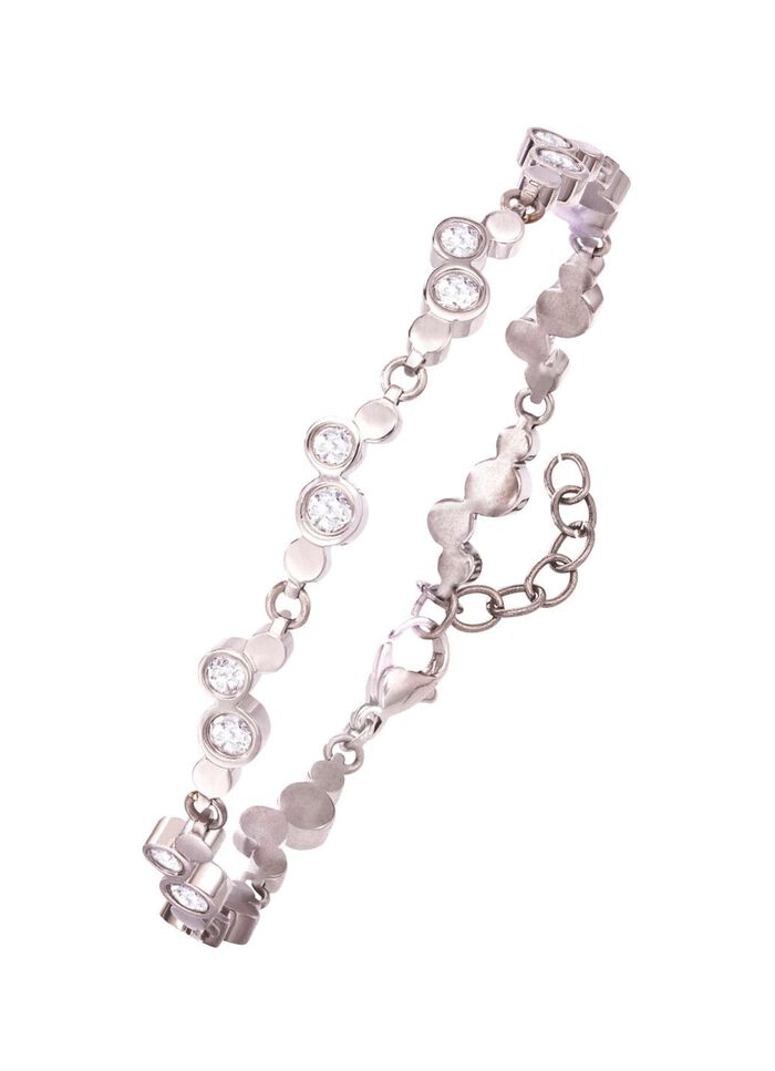 Titanium armband met synthetische zirkonia 