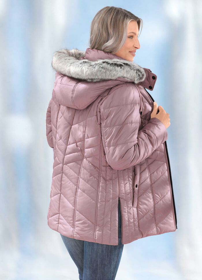 Jas met longitudinale quilting aan de zijkanten 