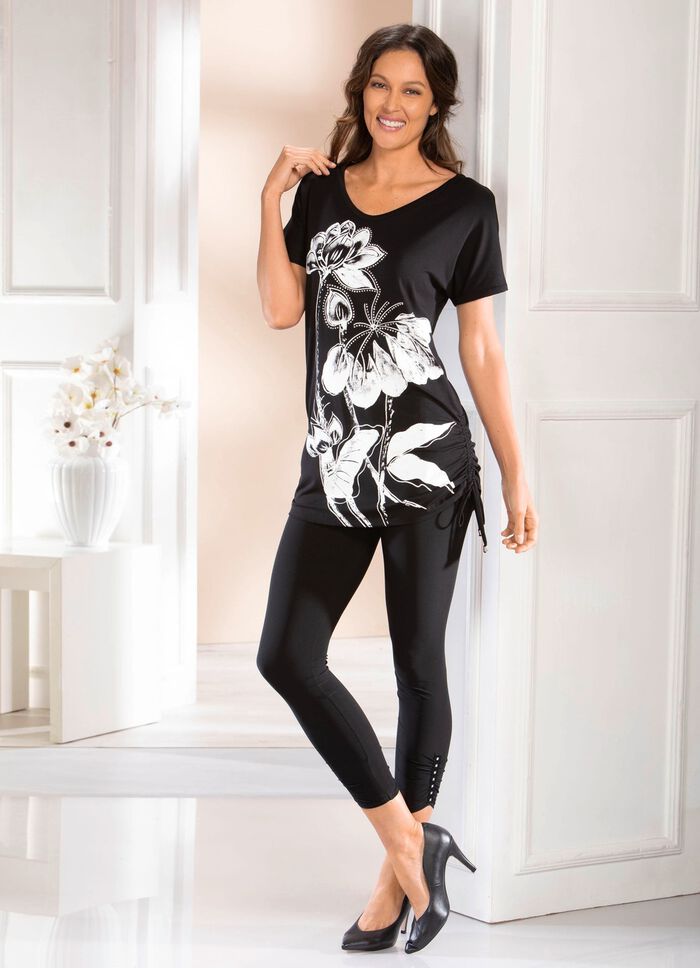 Lang shirt met contrastprint 