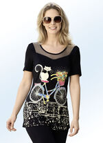 Lang shirt met interessante motiefprint 