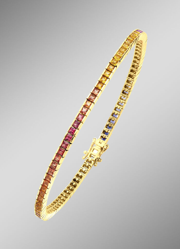 Hoogwaardige armband met echte saffieren in veelkleurig 