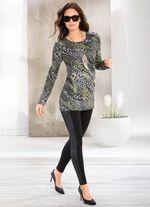 Leggings in een interessante materiaalmix 