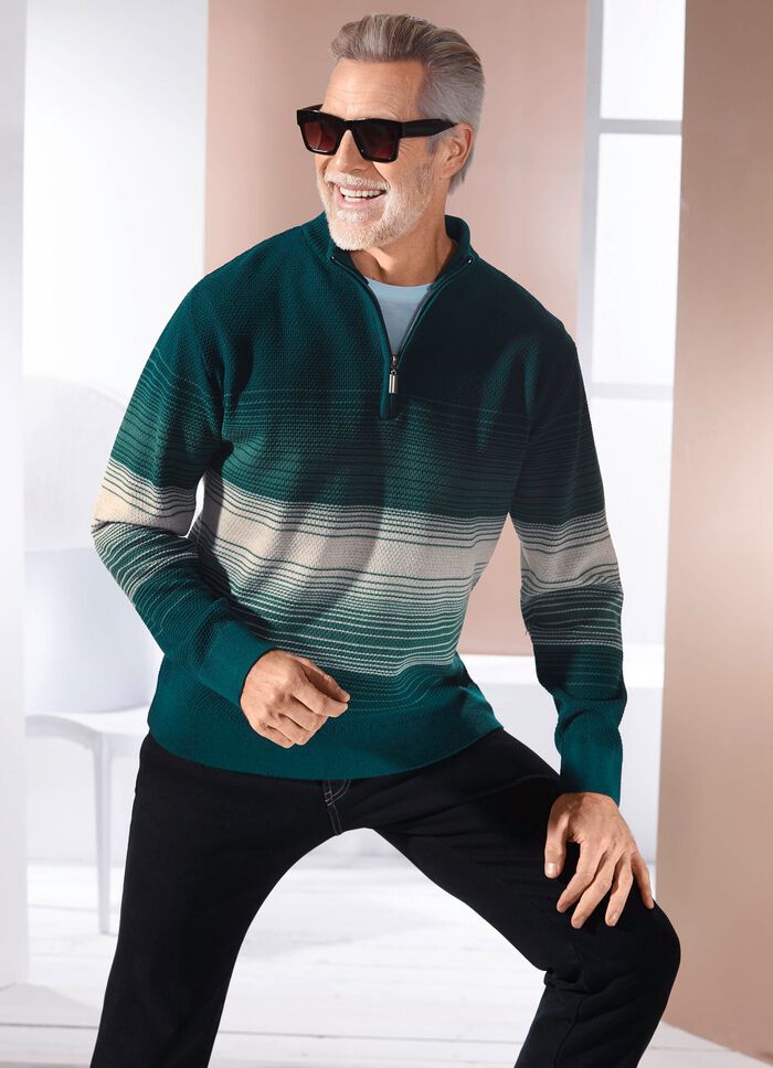 Troyer met opstaande kraag in 2 kleuren 