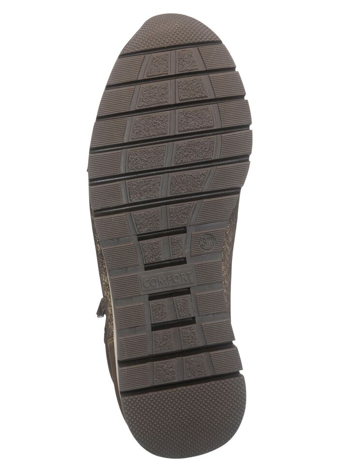 Bootie met glanzend reli&euml;f 