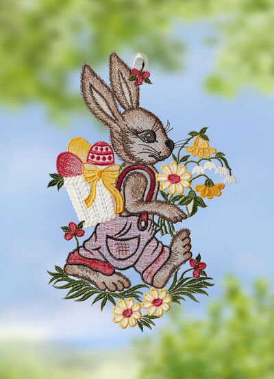 Raamschildering met Plauen-kant 