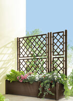 Plantenbak met traliewand BRUIN