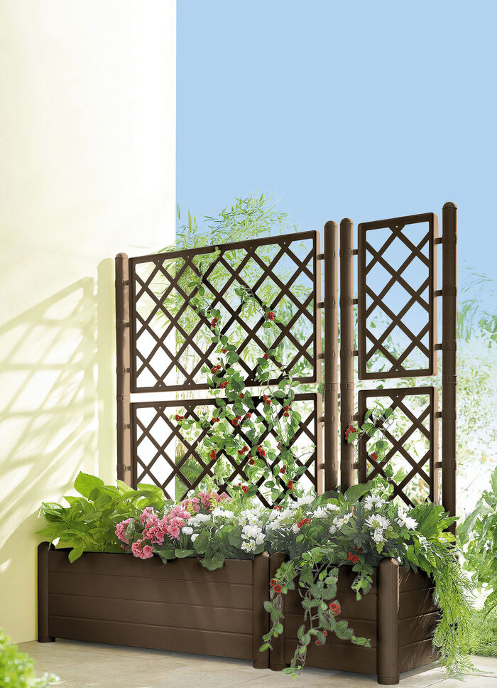 Plantenbak met traliewand BRUIN