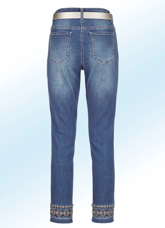 Jeans met uitgebreid borduursel 