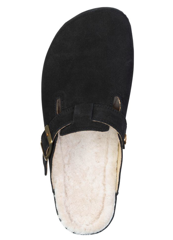 Mubb, klassieke damespantoffels, breedte H, met lamsvacht 