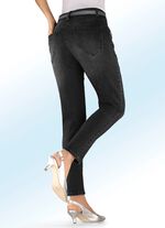 Jeans met 5 zakken, parels en siersteentjes 