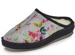 Slippers met kleurrijke bloemenprint GRIJS