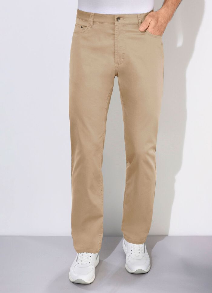 Zomerse broek van "Suprax" met elastische tailleband in 3 kleuren BEIGE