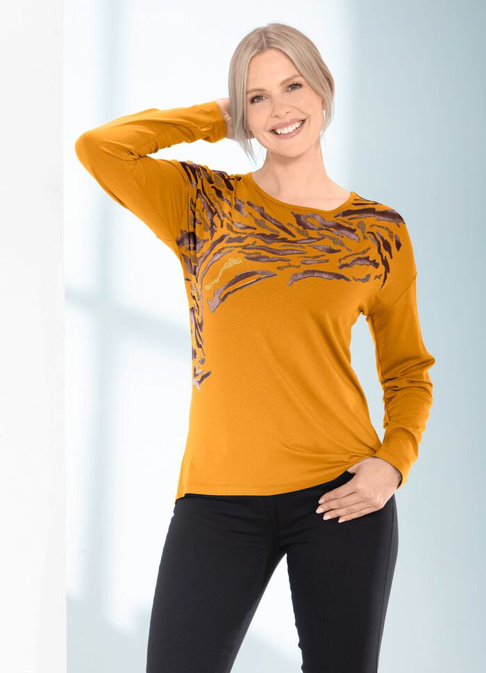 Shirt met contrastprint in 3 kleuren 