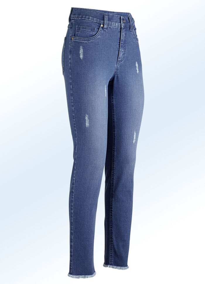 Enkellange jeans in 5-pocketmodel JEANSBLAUW