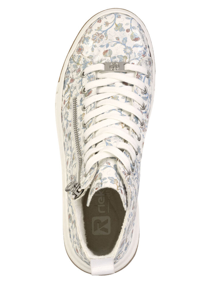 Rieker, modieuze dameslaarzen, breedte G, met uitneembaar voetbed WEISS-BUNT