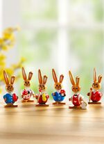 Houten konijntjes, set van 6 