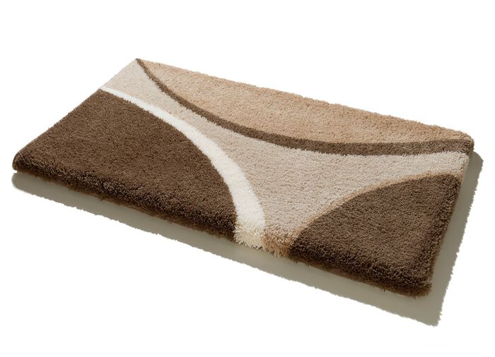 Badkamerset met antislip TPR achterkant TAUPE