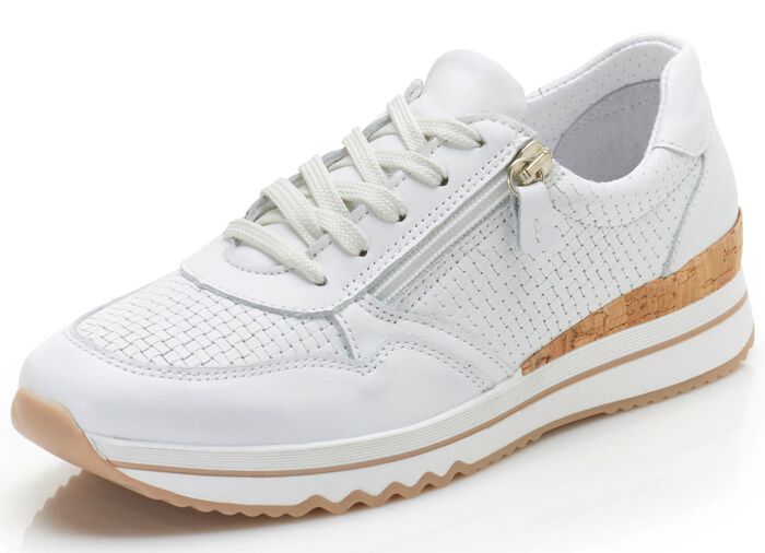 ELENA EDEN sneakers met vetersluiting en ritssluiting aan de zijkant WIT