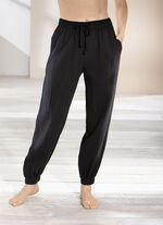 Ademende broek van Laurina ZWART