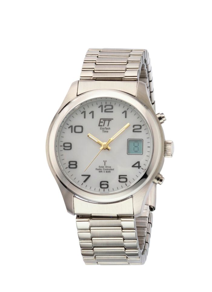 Radiogestuurd herenhorloge op zonne-energie 