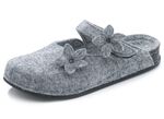 Slippers met leuke vilten bloemen GRIJS