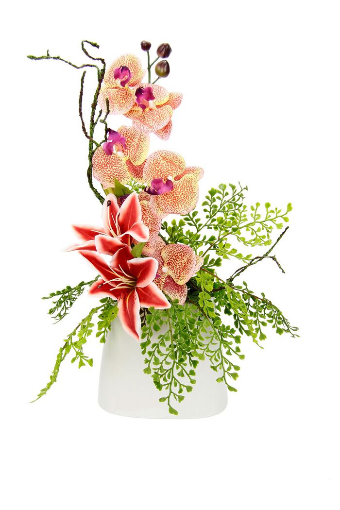 Charmant orchidee&euml;narrangement in een vaas 