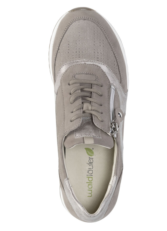 Waldläufer, comfortabele dames veterschoenen, breedte H, met uitneembaar voetbed TAUPE-BRONS