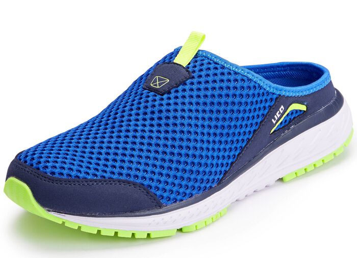 Sabot gemaakt van textielmateriaal met synthetische passementen BLAUW-CITROEN