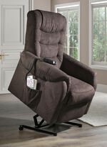 TV-fauteuil met wielen en veerkern DONKERBRUIN