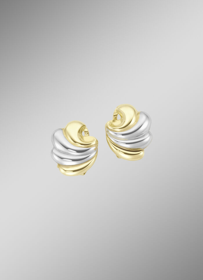 Gebogen oorclips in tweekleurig 