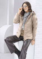 Jas met vaste capuchon GOUDBEIGE