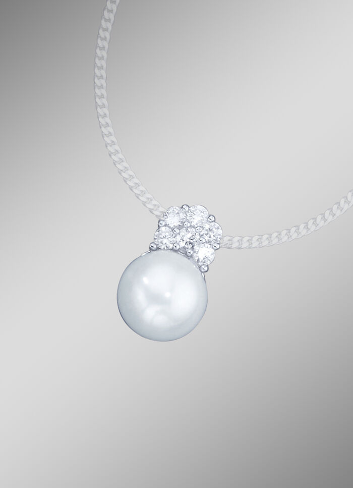 Massieve kettinghanger met zoetwaterparel 