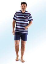 Set van twee shortys met V-hals, borstzak en garengeverfd gestreept ontwerp 