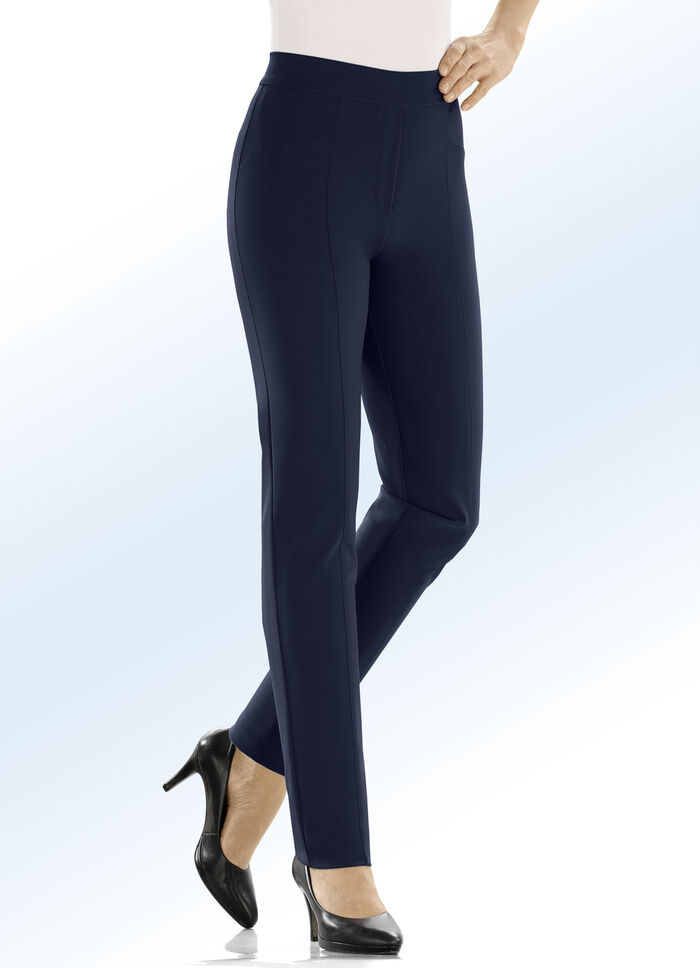 Broek met mooie decoratieve stiksels MARINE