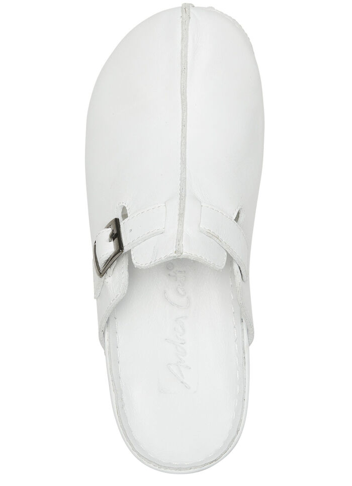 Andrea Conti klomp gemaakt van zacht nappaleer WIT