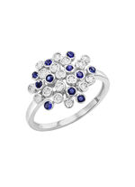 Hoogwaardige damesring met saffier en diamanten 