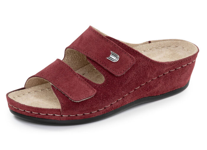 Lichtgewicht damesmuiltjes, breedte G, met klittenbandsluiting BORDEAUX