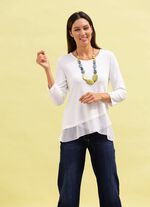 Overhemdtuniek met gelaagde volants ECRU