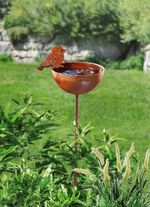 Vogelbad van plaatstaal 