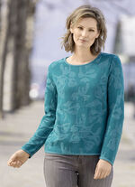 Trui met een driedimensionaal bloemendessin BENZINE