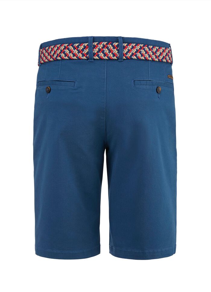 Casual "Redpoint" Bermuda met stoffen riem in 3 kleuren DUNKELBLAU