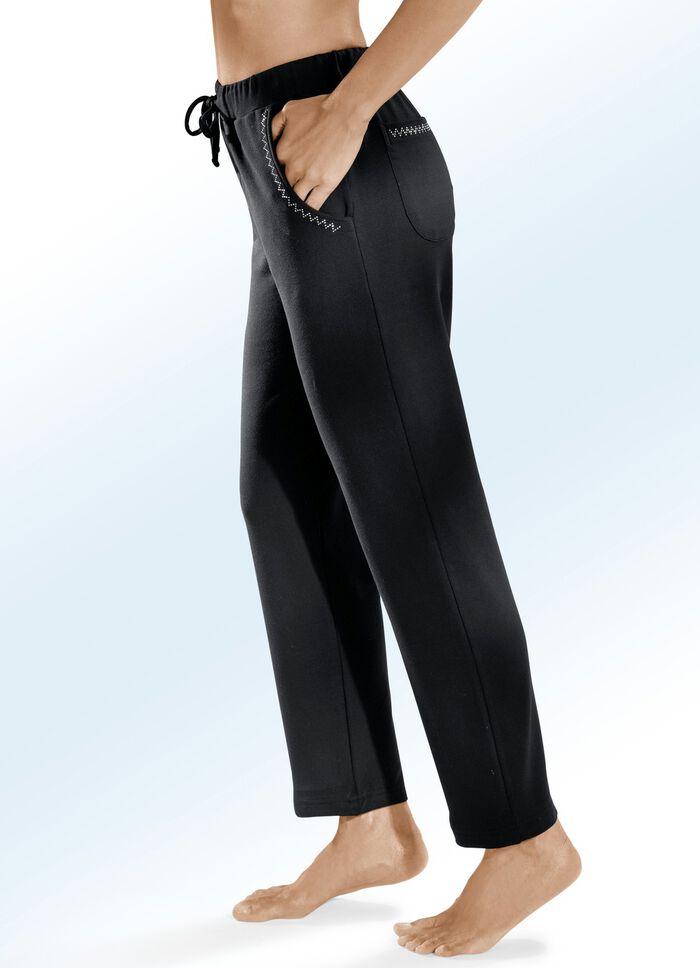 Broek met decoratieve klinknagels ZWART