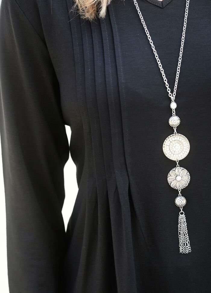 Overhemd met opstaande kraag in 2 kleuren ZWART