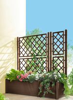 Plantenbak met traliewand BRUIN