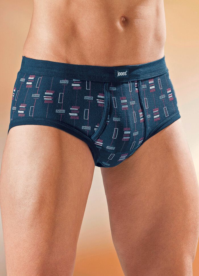 Set van vier slips met gepaspelde opening, all-over patroon 