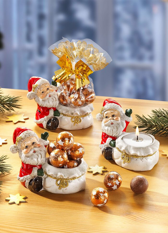 Kerstman theelichthouders set van 3 