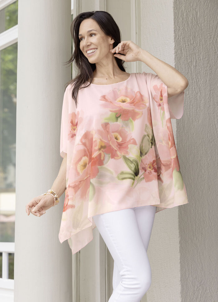 Poncho tuniek met ge&iuml;ntegreerde top 