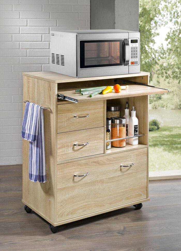 Keukentrolley met uitschuifbaar werkblad EIK SONOMA